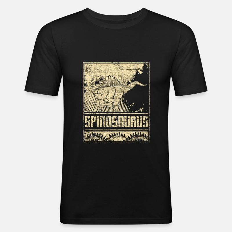 Spinosaurus - Männer Slim Fit T-Shirt - Schwarz