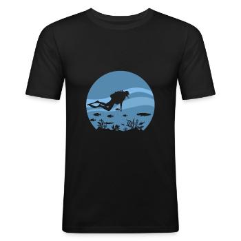 Diver - Men's Slim Fit T-Shirt - black - Front - Nik (191cm)