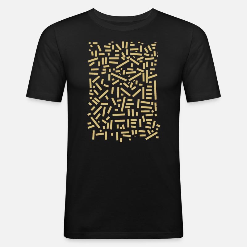 Muster Code - Männer Slim Fit T-Shirt - Schwarz