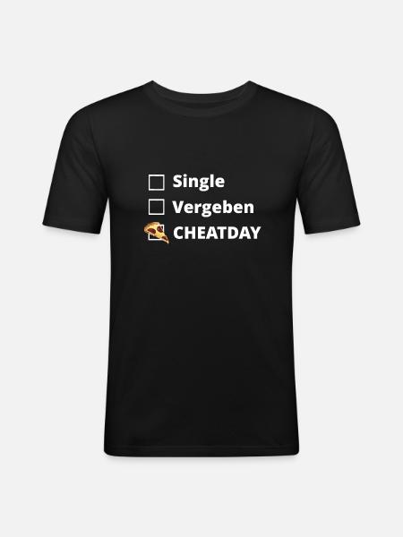 Cheatday - Männer Slim Fit T-Shirt - Schwarz