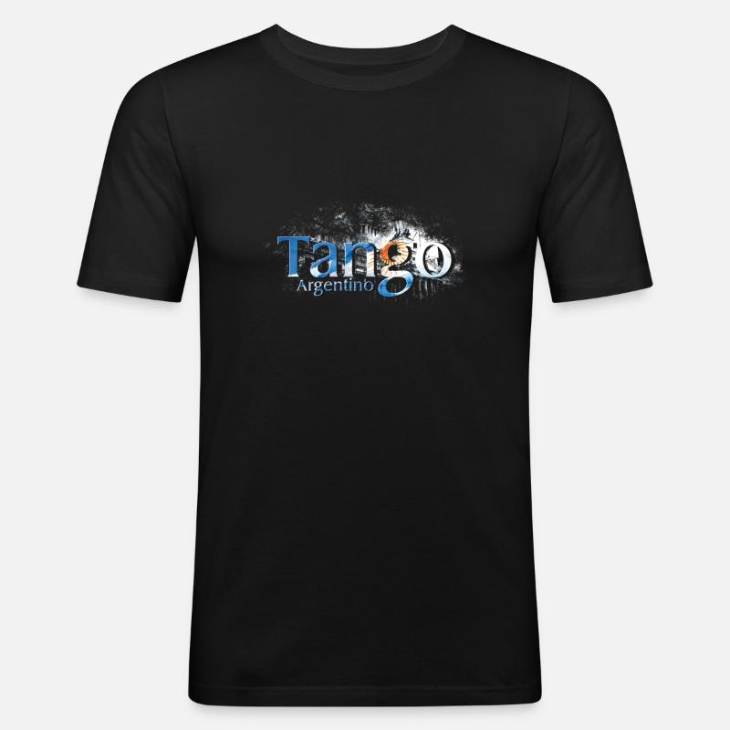 tango - Männer Slim Fit T-Shirt - Schwarz