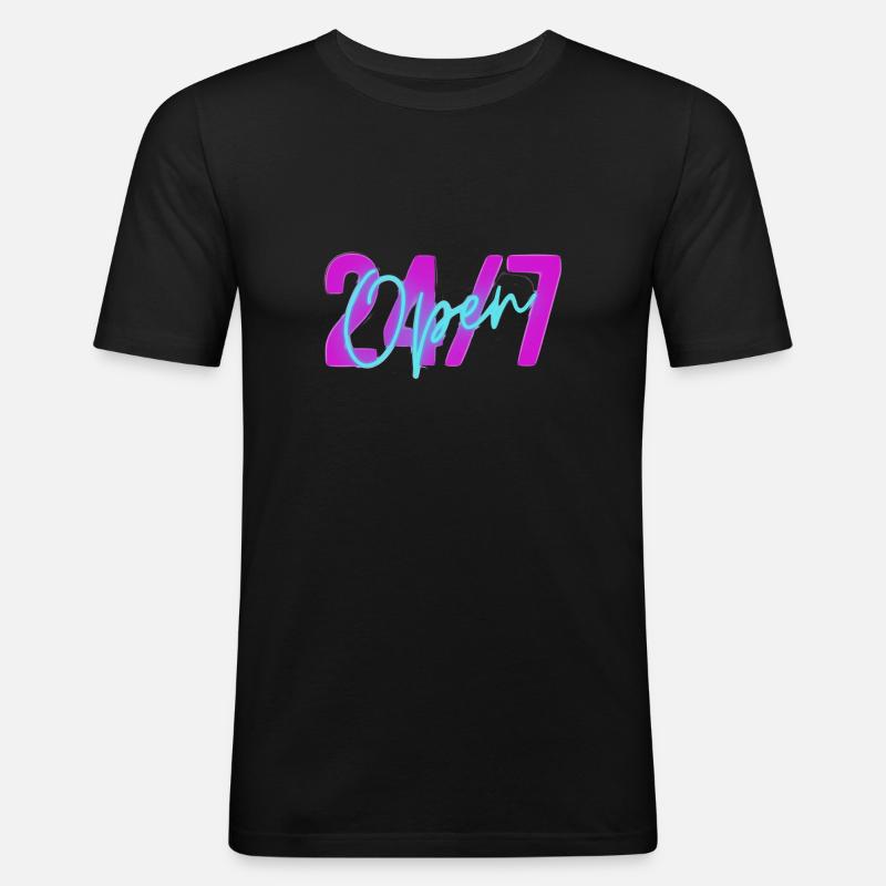 24/7 - T-shirt près du corps Homme - noir