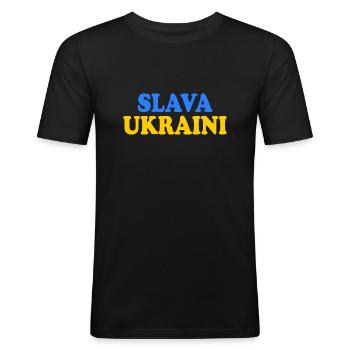 Ukraine - Männer Slim Fit T-Shirt - Schwarz - Vorne - Nik (191cm)