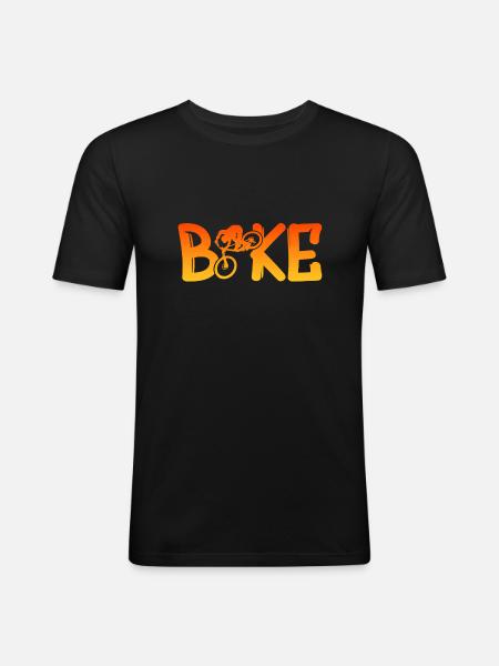 Biken - Männer Slim Fit T-Shirt - Schwarz