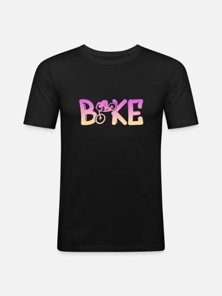 Biken - Männer Slim Fit T-Shirt - Schwarz