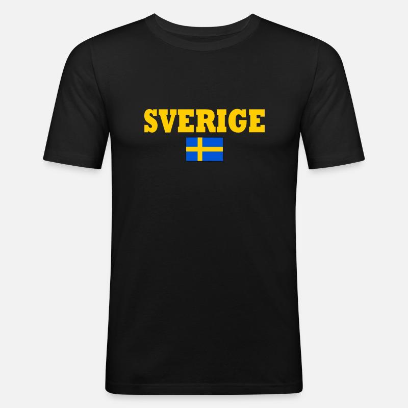 Sverige - Männer Slim Fit T-Shirt - Schwarz