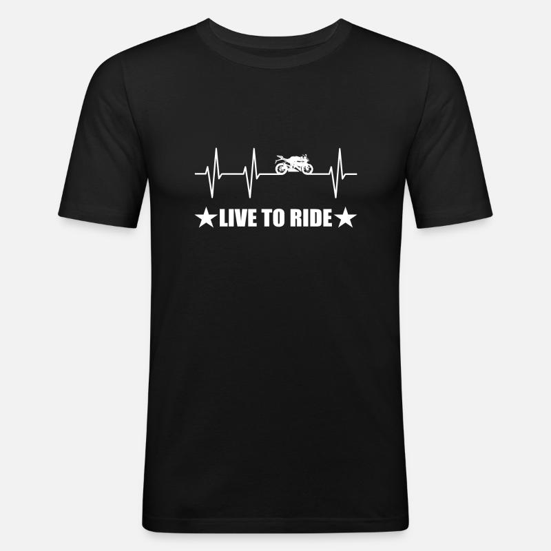 Motorrad - Männer Slim Fit T-Shirt - Schwarz