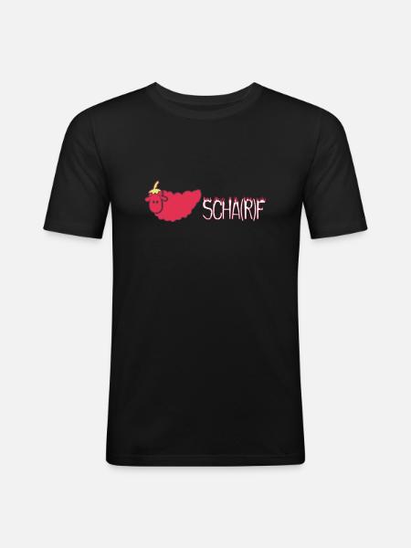 Ein scharfes Schaf - Männer Slim Fit T-Shirt - Schwarz