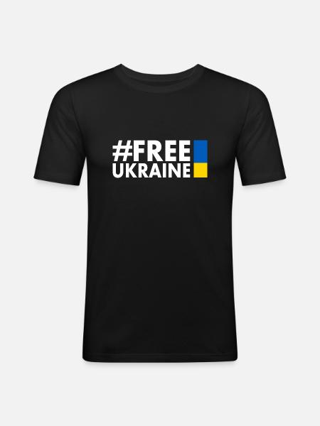 Free ukraine - Men's Slim Fit T-Shirt - black