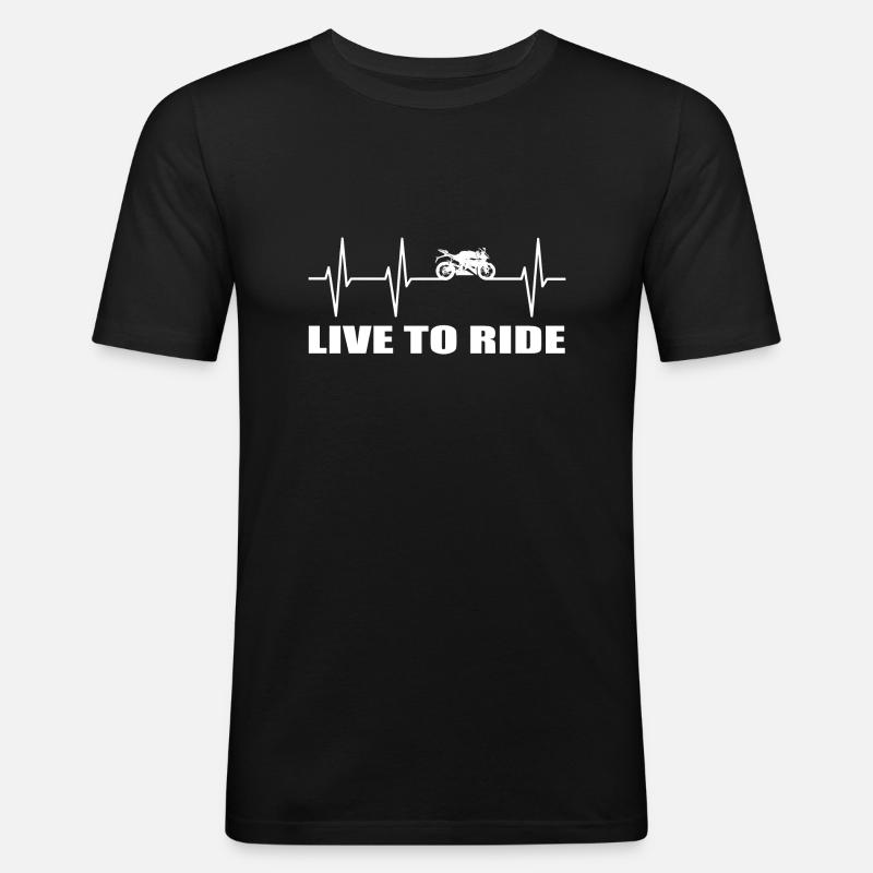 Motorrad - Männer Slim Fit T-Shirt - Schwarz
