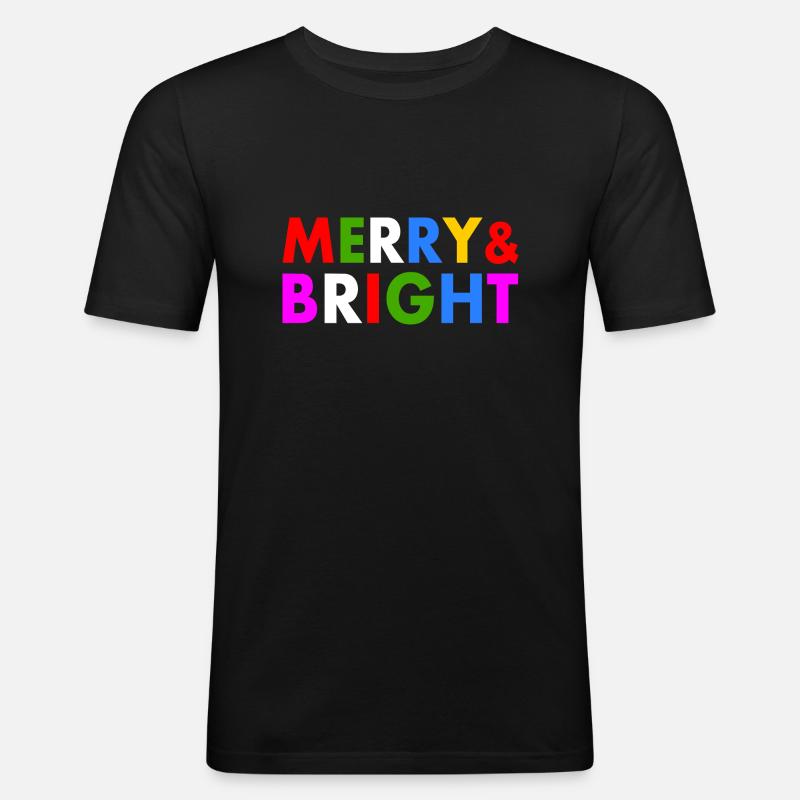 Merry and bright - Männer Slim Fit T-Shirt - Schwarz