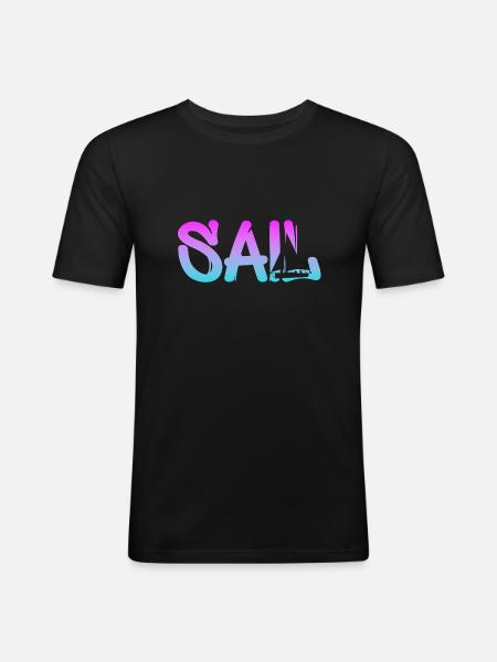 segeln sailing - Männer Slim Fit T-Shirt - Schwarz