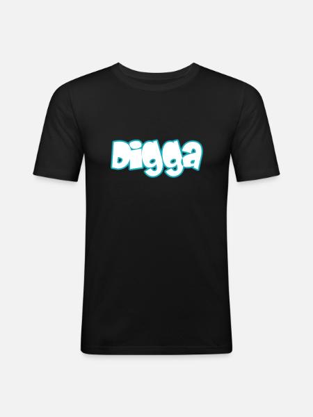 Digga - Männer Slim Fit T-Shirt - Schwarz