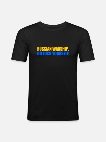 russian warship go f yourself - Men's Slim Fit T-Shirt - black