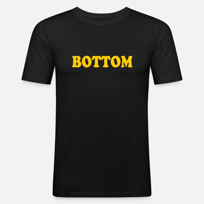 Bottom - Männer Slim Fit T-Shirt - Schwarz