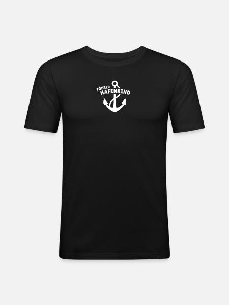 Föhrer Hafenkind - Männer Slim Fit T-Shirt - Schwarz