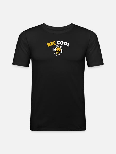 Bee cool - T-shirt près du corps Homme - noir