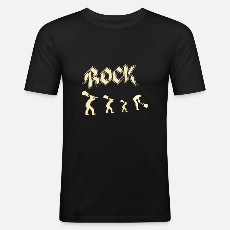 Rock - Männer Slim Fit T-Shirt - Schwarz