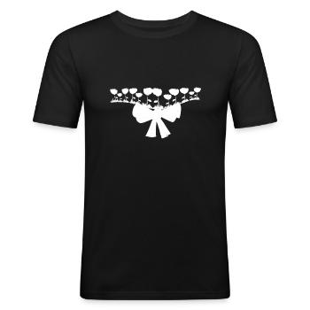 ligne de boucle fleurs ligne - T-shirt près du corps Homme - noir - Devant - Nik (191cm)