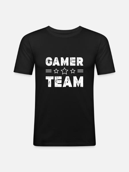 Équipe de joueurs - T-shirt près du corps Homme - noir