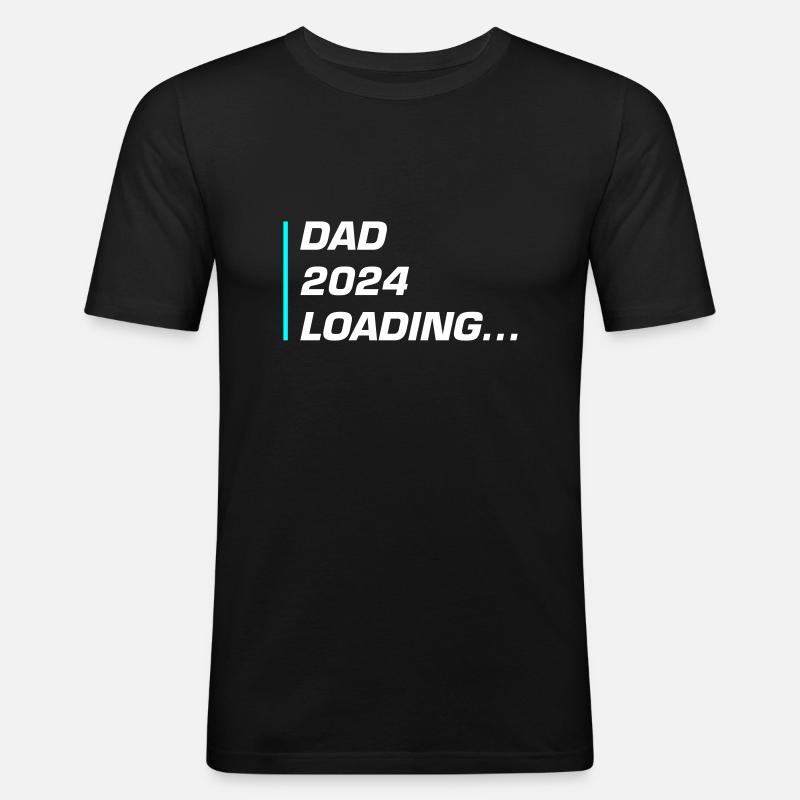 Dad 2024 Loading Papa - Männer Slim Fit T-Shirt - Schwarz