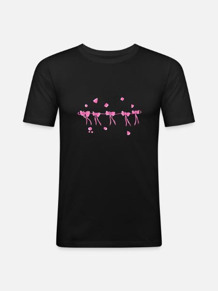 pink loop line stroke symbol - Men's Slim Fit T-Shirt - black