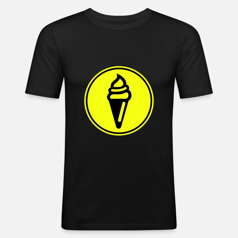 Eis Icon Symbol - Männer Slim Fit T-Shirt - Schwarz