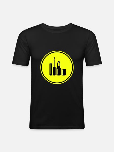 Make Up Cosmetics Icon - Men's Slim Fit T-Shirt - black