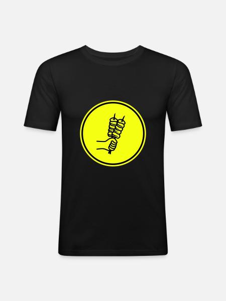 Spieß grill Icon - Männer Slim Fit T-Shirt - Schwarz