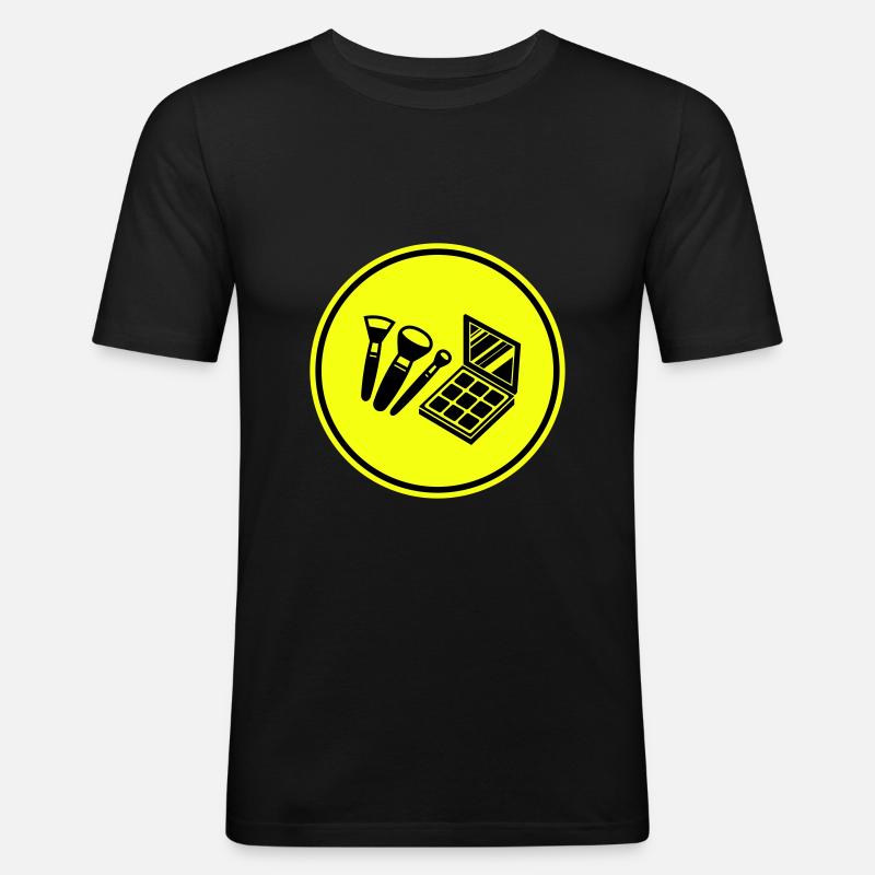 Make Up Kosmetik Icon - Männer Slim Fit T-Shirt - Schwarz