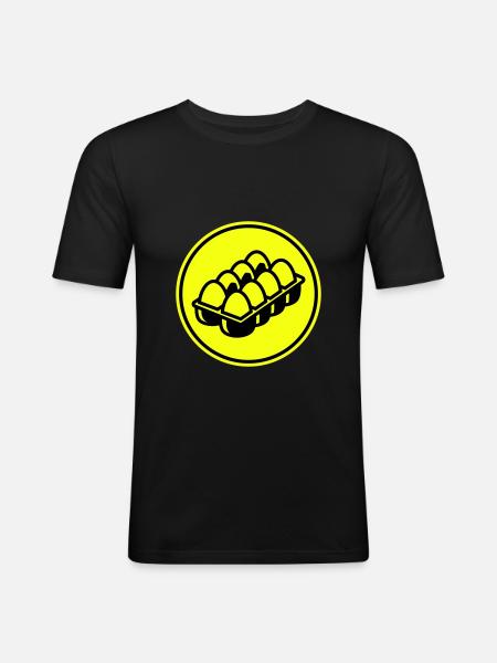 Eier symbol - Männer Slim Fit T-Shirt - Schwarz