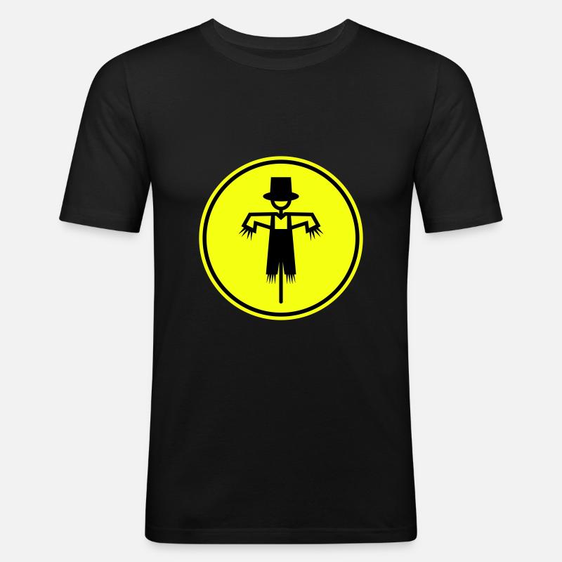 Vogelscheuche - Männer Slim Fit T-Shirt - Schwarz