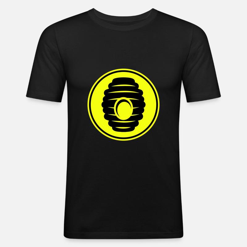 Imker Icon honig - Männer Slim Fit T-Shirt - Schwarz