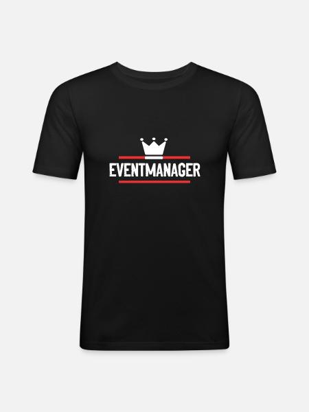Eventmanager - Männer Slim Fit T-Shirt - Schwarz