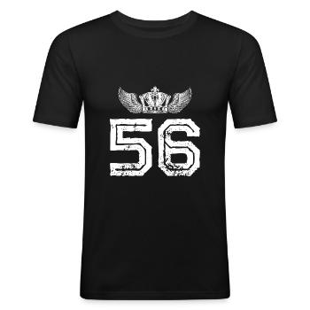 56 Couronne numérique - T-shirt près du corps Homme - noir - Devant - Nik (191cm)