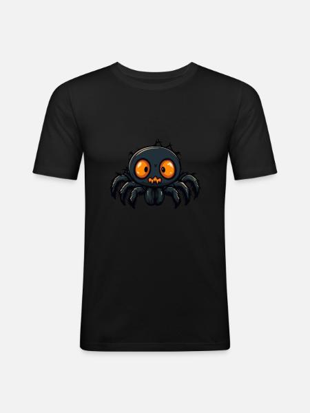 Tarantula Halloween Zombie - Männer Slim Fit T-Shirt - Schwarz