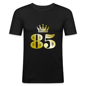 85 Number Crown Gold - Men's Slim Fit T-Shirt - black - Front - Nik (191cm)