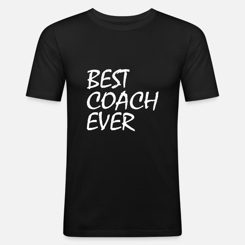 Best coach ever - Männer Slim Fit T-Shirt - Schwarz