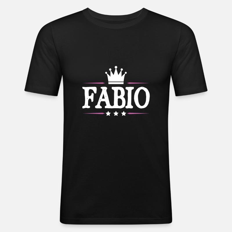 Fabio - Männer Slim Fit T-Shirt - Schwarz