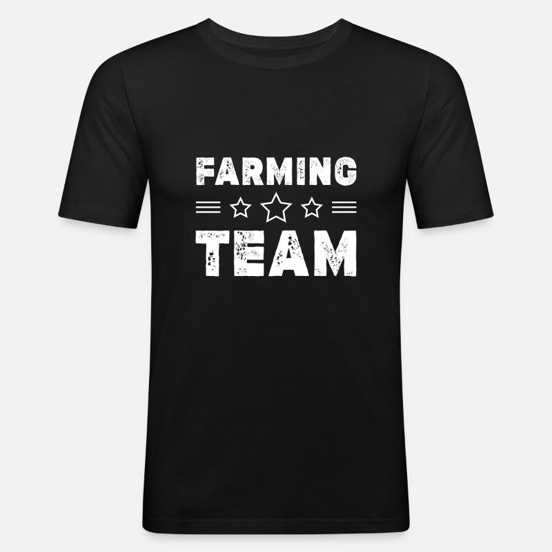 Farming Team - Männer Slim Fit T-Shirt - Schwarz