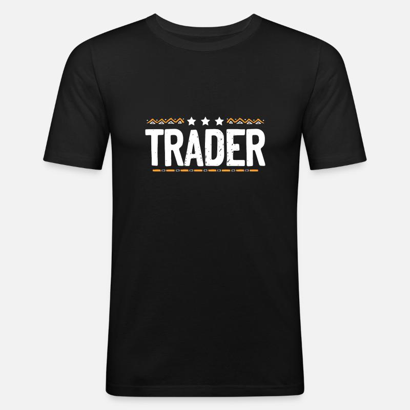 Trader Beruf - Männer Slim Fit T-Shirt - Schwarz