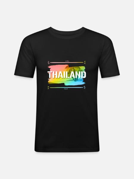 Thailand - Männer Slim Fit T-Shirt - Schwarz