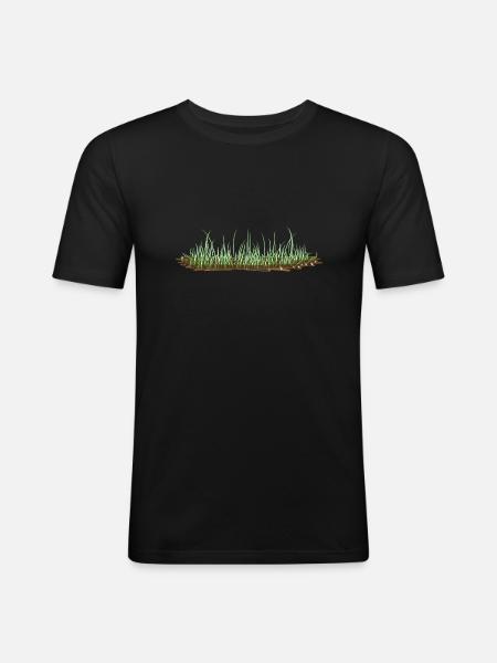 Grass soil natural green - Men's Slim Fit T-Shirt - black
