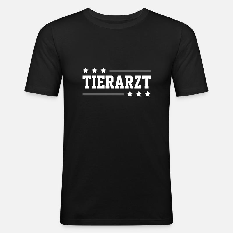 Tierarzt Beruf - Männer Slim Fit T-Shirt - Schwarz