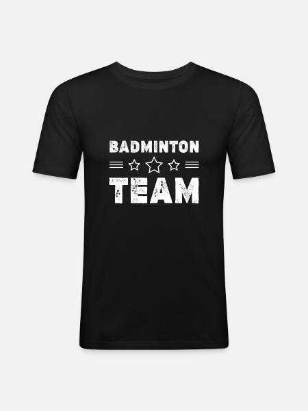 Badminton Team - Männer Slim Fit T-Shirt - Schwarz