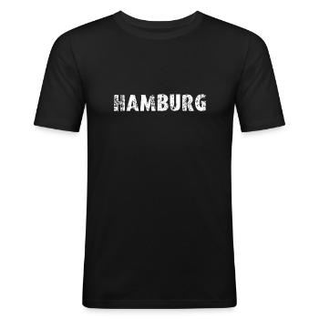 Hambourg (2535) - T-shirt près du corps Homme - noir - Devant - Nik (191cm)