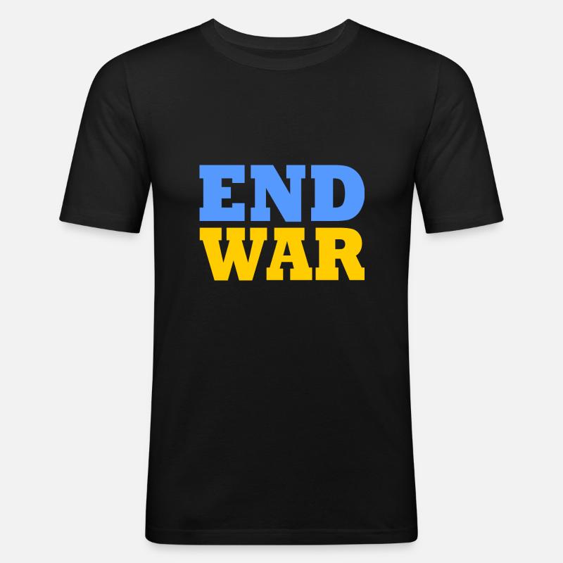 End war - Männer Slim Fit T-Shirt - Schwarz