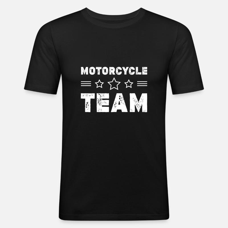 Motorcycle Team - Männer Slim Fit T-Shirt - Schwarz