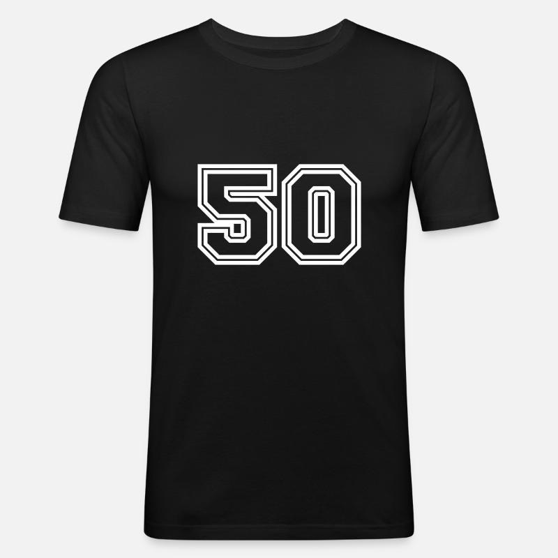 50 Zahl symbol - Männer Slim Fit T-Shirt - Schwarz