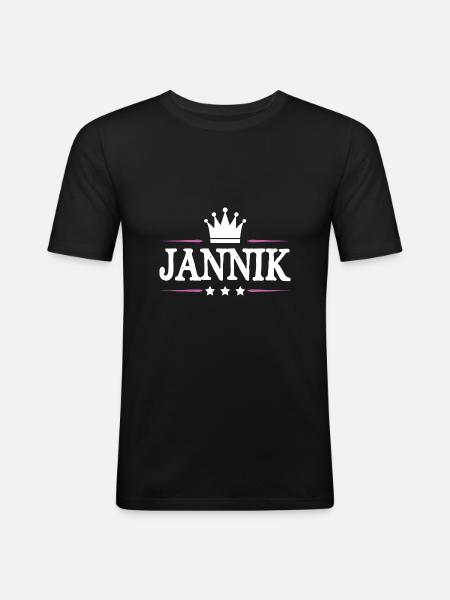 Jannik - Männer Slim Fit T-Shirt - Schwarz